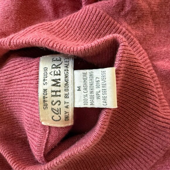 SUTTON STUDIO Womens 100% Cashmere Red Mock Turtleneck Sweater Size M - Picture 5 of 11